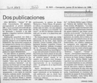 Dos publicaciones  [artículo] Cronos.