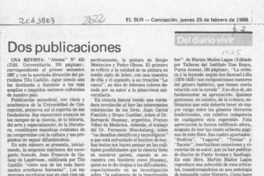 Dos publicaciones  [artículo] Cronos.