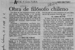 Obra de filósofo chileno  [artículo].
