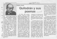 Quilodrán y sus poemas  [artículo] Emilio Oviedo.