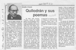 Quilodrán y sus poemas  [artículo] Emilio Oviedo.
