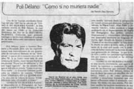 Poli Délano, "Como si no muriera nadie"