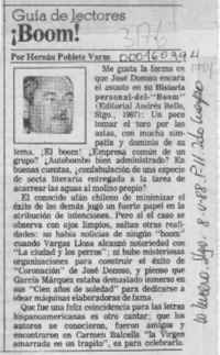 Boom!  [artículo] Hernán Poblete Varas.