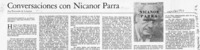 Conversaciones con Nicanor Parra  [artículo] Fernando de la Lastra.