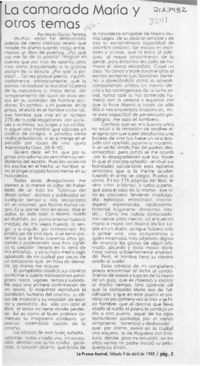 La camarada María y otros temas  [artículo] Mario Garay Pereira.