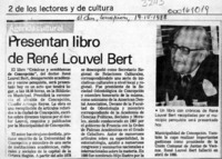 Presentan libro de René Louvel Bert  [artículo].