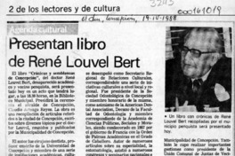 Presentan libro de René Louvel Bert  [artículo].