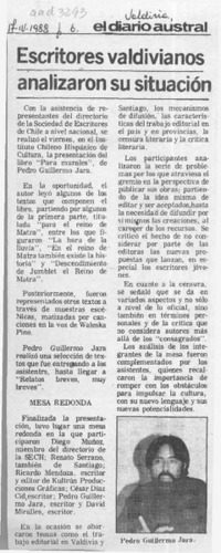 Escritores valdivianos analizaron su situación