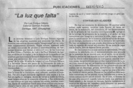 "La luz que falta"  [artículo] A. C.
