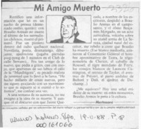 Mi amigo muerto  [artículo] Mentessana.