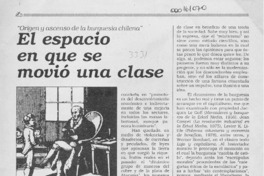 El espacio en que se movió una clase  [artículo] Alfonso Calderón.