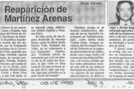 Reaparición de Martínez Arenas  [artículo] Mario Ferrero.