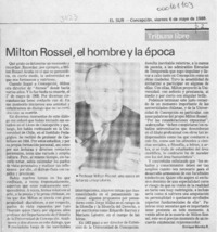 Milton Rossel, el hombre y la época  [artículo] Enrique Munita R.