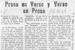 "Prosa en verso y verso en prosa"  [artículo] Adolfo Schwarzenberg.
