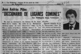 "Diccionario de lugares comunes"  [artículo] Wellington Rojas Valdebenito.
