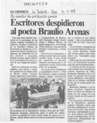 Escritores despidieron al poeta Braulio Arenas  [artículo].