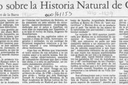 Ensayo sobre la Historia Natural de Chile  [artículo] Oscar Pinochet de la Barra.