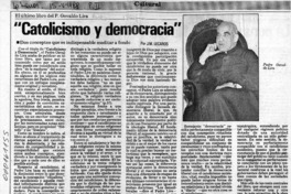 "Catolicismo y democracia"  [artículo] J. M. Lecaros.