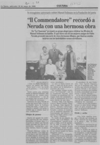 "Il Commendatore" recordó a Neruda con una hermosa obra