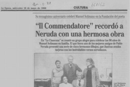 "Il Commendatore" recordó a Neruda con una hermosa obra