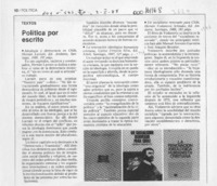 Política por escrito  [artículo].