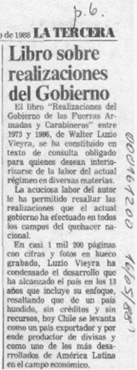 Libro sobre realizaciones del Gobierno  [artículo].