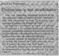 Distinción a un académico