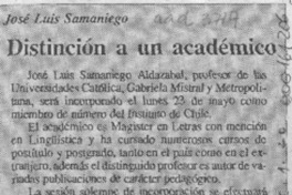 Distinción a un académico