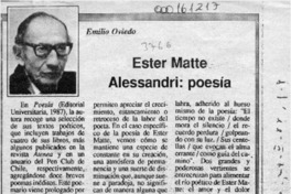 Ester Matte Alessandri, poesía  [artículo] Emilio Oviedo.