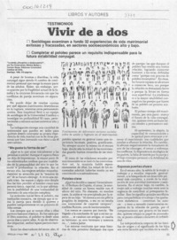 Vivir de a dos  [artículo] Darío Oses.