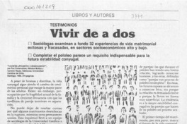 Vivir de a dos  [artículo] Darío Oses.