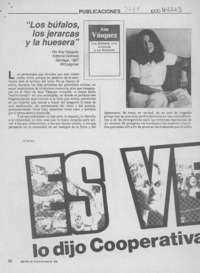 "Los búfalos, los jerarcas y la huesera"  [artículo] Alfonso Calderón.