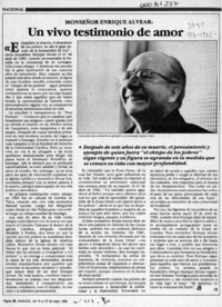 Un vivo testimonio de amor  [artículo] JR.