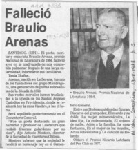 Falleció Braulio Arenas