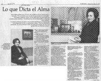 Lo que dicta el alma  [artículo] Carmen Ortúzar.