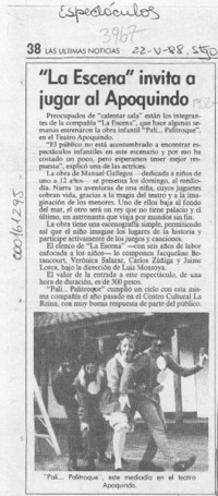 "La escena" invita a jugar al Apoquindo