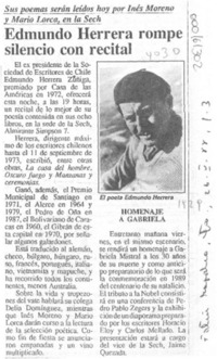 Edmundo Herrera rompe silencio con recital