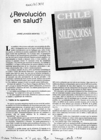 Revolución en salud?  [artículo] Jaime Lavados Montes.