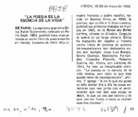 "La Poesía es la esencia de la vida"  [artículo].