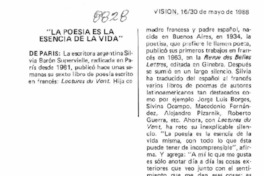 "La Poesía es la esencia de la vida"  [artículo].