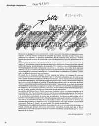 El salto atrapado en algunos poemas de Hernán Lavín Cerda  [artículo] Juan Antonio Massone.