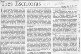 Tres escritoras  [artículo] Fernando de la Lastra.