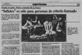 "Infieles" es sólo para personas de criterio formado, según su autor Marco Antonio de la Parra  [artículo].