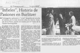 "Infieles", historia de pasiones en Burlitzer  [artículo].