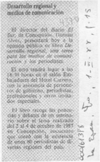 Desarrollo regional y medios de comunicación  [artículo].