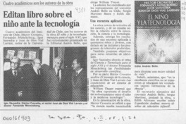 Editan libro sobre el niño ante la tecnología  [artículo].