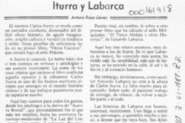 Iturra y Labarca  [artículo] Antonio Rojas Gómez.