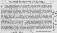 Manuel Somarriva Undurraga  [artículo] David Stitchkin Branover.