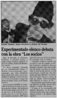 Experimentado elenco debuta con la obra "Los socios"