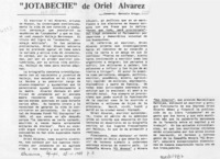 "Jotabeche" de Oriel Alvarez  [artículo] Gonzalo Drago.